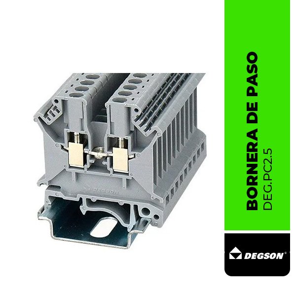 DEG.PC2.5 BORNE DE PASO PC2.5, 0.2-2.5mm2, 24A, CONEXION TORNILLO, DEGSON
