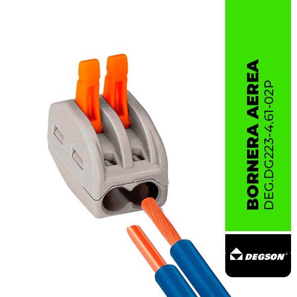 DEG.DG223-4.61-02P EMPALME AEREO 2 Vías, 28 AWG - 12 AWG, Cerradura a Presión DG223-4.61-02P