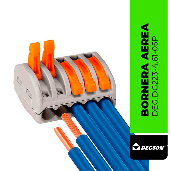 DEG.DG223-4.61-05P EMPALME AEREO 5 Vías, 28 AWG - 12 AWG, Cerradura a Presión DG223-4.61-05P