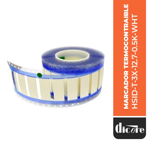 MARCADOR TERMOCONTRAIBLE HSID-T-3X-12.7-0.5K-WHT, 500 UNIDADES, DICORE