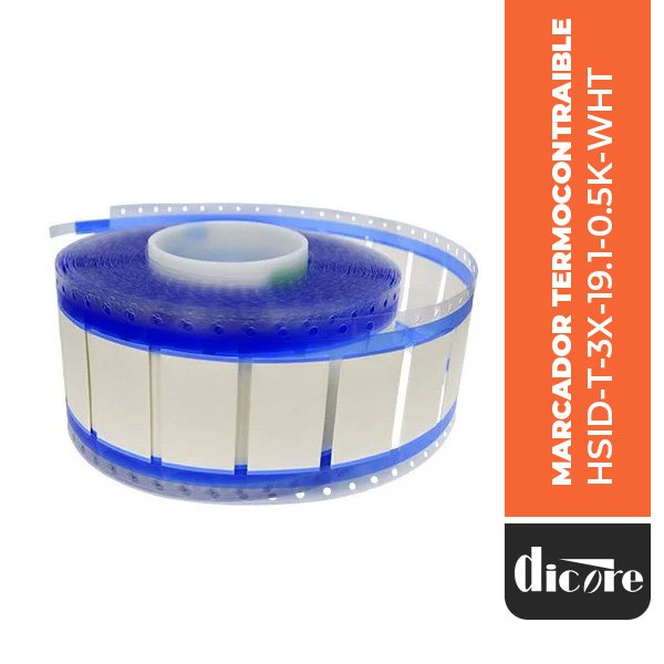 MARCADOR TERMOCONTRAIBLE HSID-T-3X-19.1-0.5K-WHT, 500 UNIDADES, DICORE