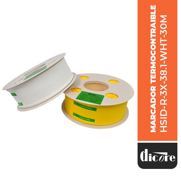 MARCADOR TERMOCONTRAIBLE HSID-R-3X-38.1-WHT-30M, DICORE