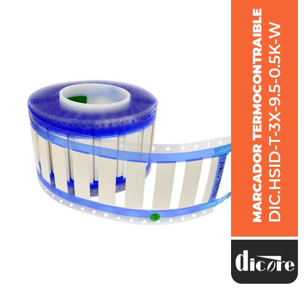 MARCADOR TERMOCONTRAIBLE HSID-T-3X-9.5-0.5K-WHT, 500 UNIDADES, DICORE
