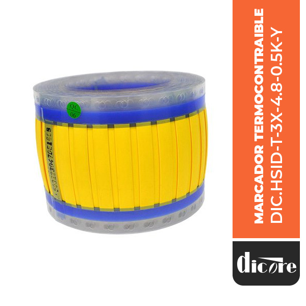 MARCADOR TERMOCONTRAIBLE HSID-T-3X-4.8-0.5K-YLW, 500 UNIDADES, DICORE