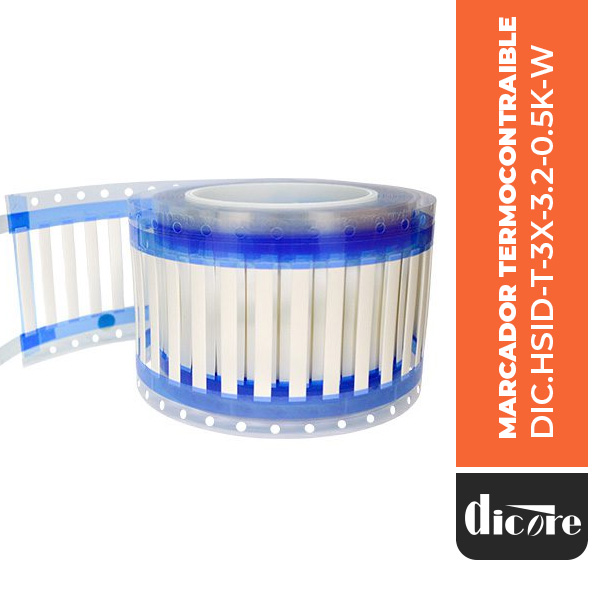MARCADOR TERMOCONTRAIBLE HSID-T-3X-3.2-0.5K-WHT, 500 UNIDADES, DICORE
