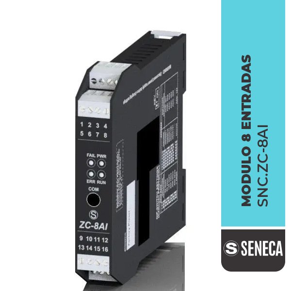 MÓDULO DE 8 ENTRADAS ANALOGAS (MA, V), CANOPEN, SENECA