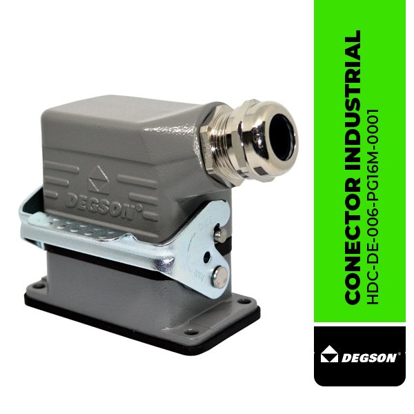 CONECTOR INDUSTRIAL DE 6 POLOS HDC-DE-006-PG16M-0001