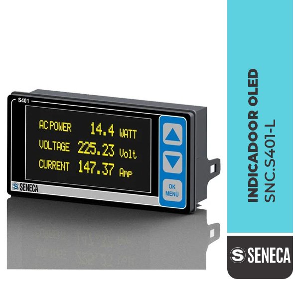 Indicador OLED con interfaz modbus, SENECA