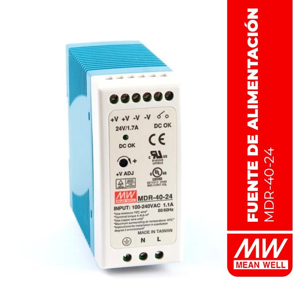 MDR-40-24 - FUENTE DE ALIMENTACIÓN MDR 40.8W 24V 1.7A