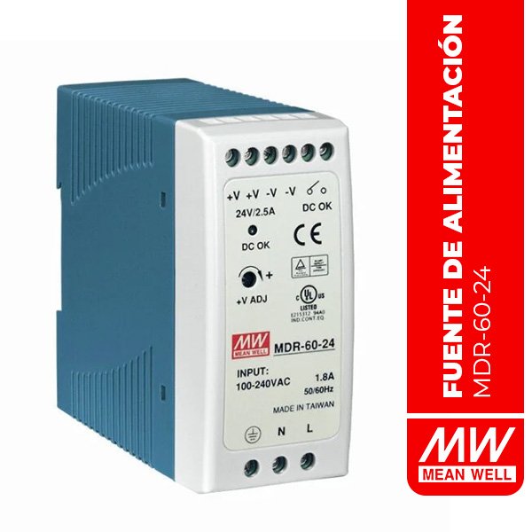 MDR-60-24 - FUENTE DE ALIMENTACIÓN MDR 60W 24V 2.5A