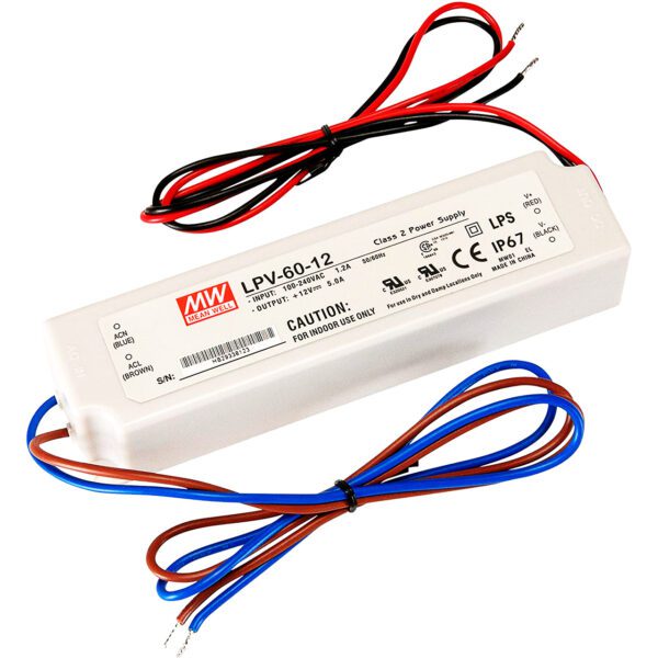 LED DRIVER LPV 60W 12V 5A - LPV-60-12