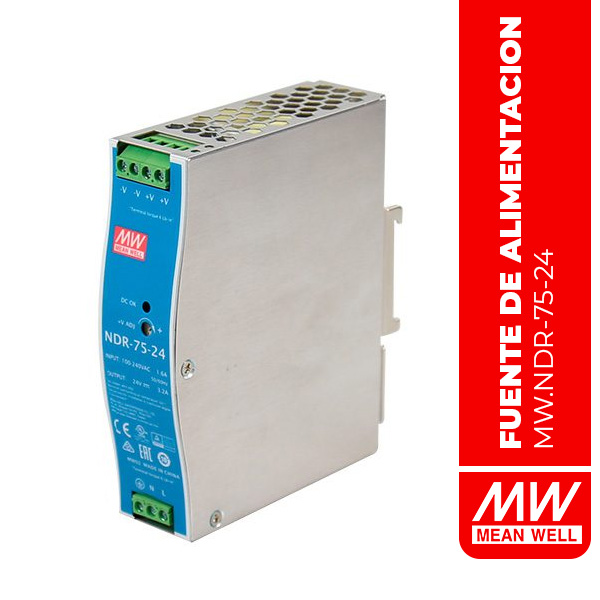 FUENTE DE ALIMENTACIÓN 76.8W 24V 3.2A EN55022 Class B - NDR-75-24