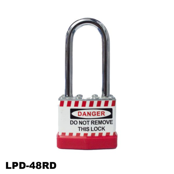 Candado laminado de seguridad, 1.88", color rojo - LM.LPD-48RD002