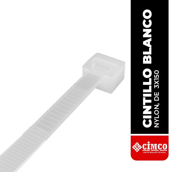CMC.3X150-WH Cintillo de nylon color blanco 2.5X150mm (3X150-WH)
