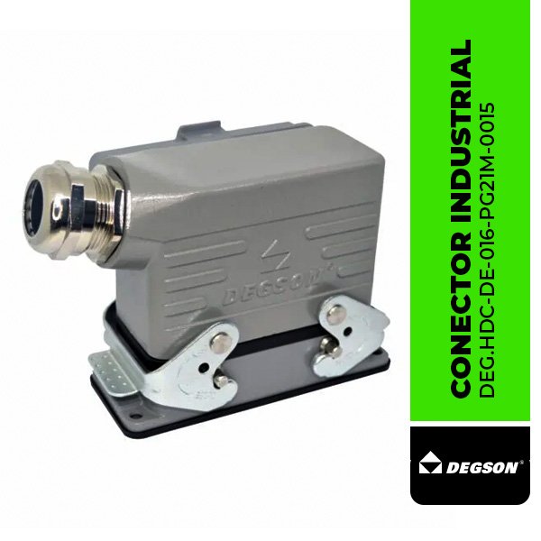 CONECTOR INDUSTRIAL DE 10 POLOS DEG.HDC-DE-016-PG21M-0015
