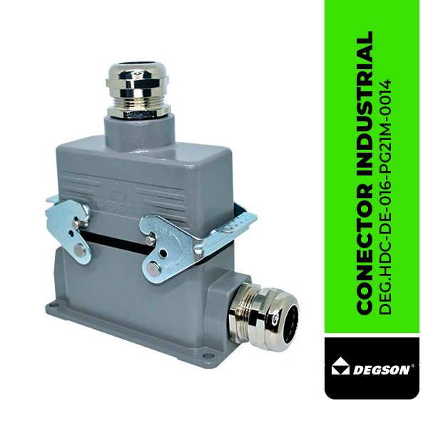 CONECTOR INDUSTRIAL DE 10 POLOS DEG.HDC-DE-016-PG21M-0014