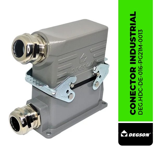 CONECTOR INDUSTRIAL DE 10 POLOS DEG.HDC-DE-016-PG21M-0013