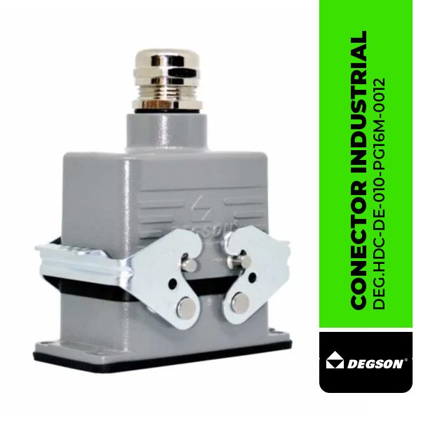 CONECTOR INDUSTRIAL DE 10 POLOS HDC-DE-010-PG16M-0012