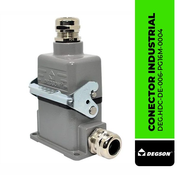 CONECTOR INDUSTRIAL DE 6 POLOS DEG.HDC-DE-006-PG16M-0004