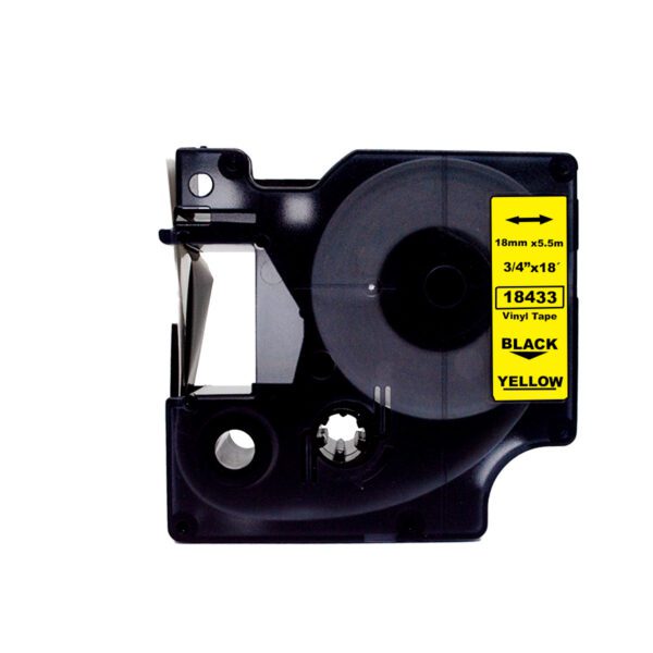 CINTAS DE VINIL 18MM-3/4 (18432) AMARILLO COMPATIBLE PARA ROTULADOR DYMO