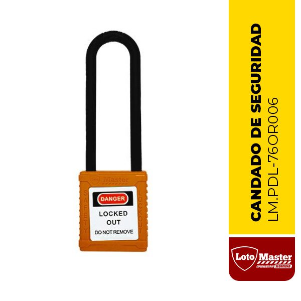 Candado aislado de seguridad, color naranja - LM.PDL-76OR006
