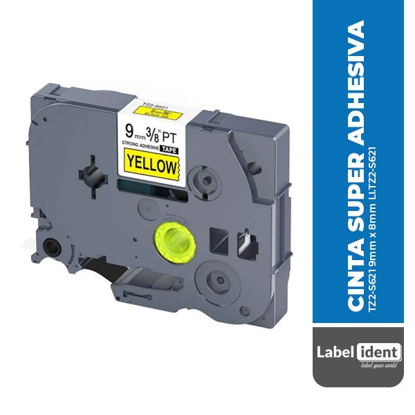 CINTA SUPER ADHESIVA COMPATIBLE BROTHER TZ2-S621 9mm x 8mm PARA ROTULADOR P-TOUCH