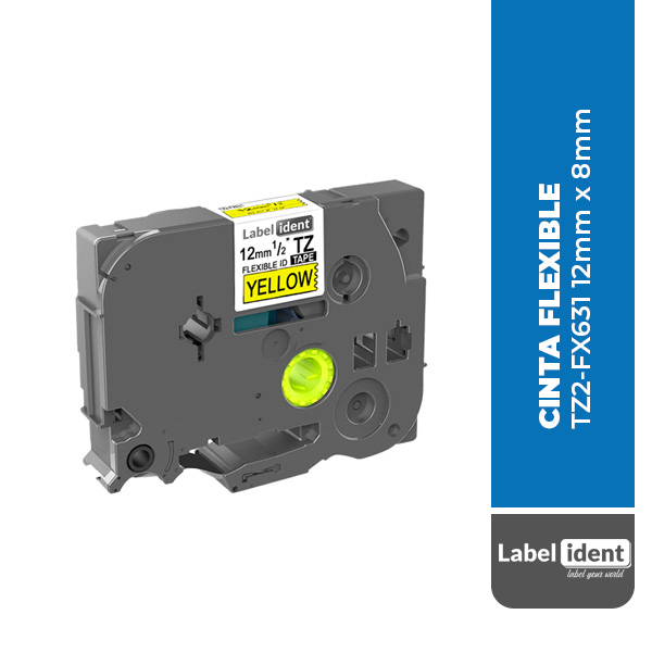 CINTA FLEXIBLE COMPATIBLE BROTHER TZ2-FX631 12mm x 8mm PARA ROTULADOR P-TOUCH