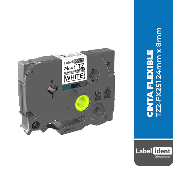 CINTA FLEXIBLE COMPATIBLE BROTHER TZ2-FX251 24mm x 8mm PARA ROTULADOR P-TOUCH