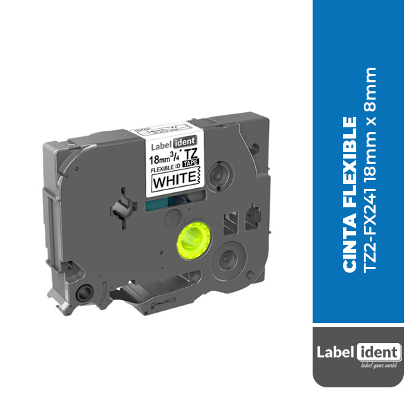 CINTA FLEXIBLE COMPATIBLE BROTHER TZ2-FX241 18mm x 8mm PARA ROTULADOR P-TOUCH