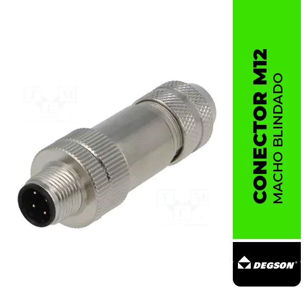 CONECTOR M12, MACHO BLINDADO PBSH-M12D-04P-MM-SL7001