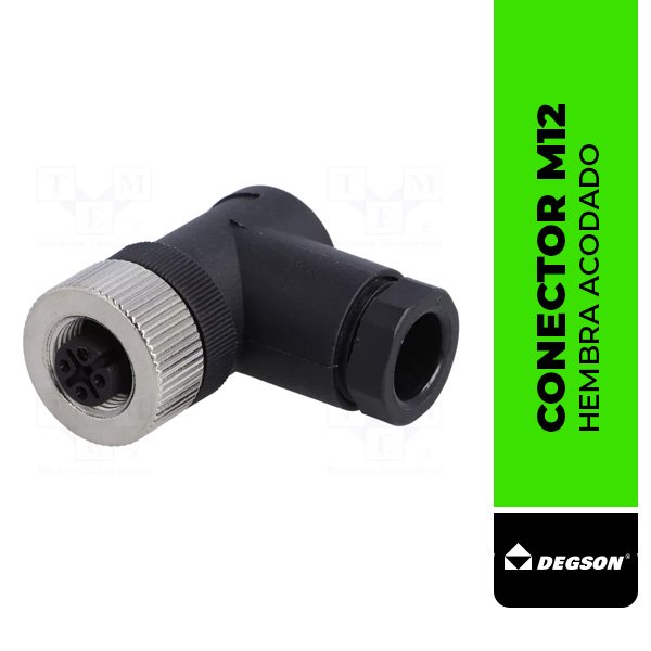CONECTOR M12, HEMBRA ACODADO PB-M12A-05P-FF-SR7001