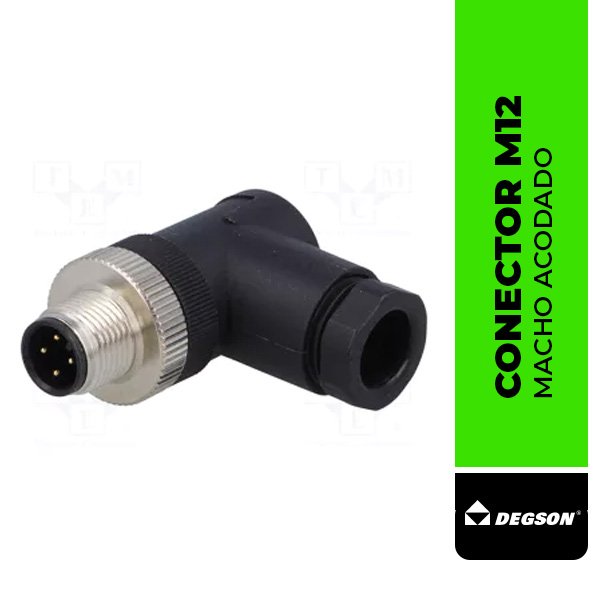 CONECTOR M12, MACHO ACODADO PB-M12A-04P-MM-SR7001