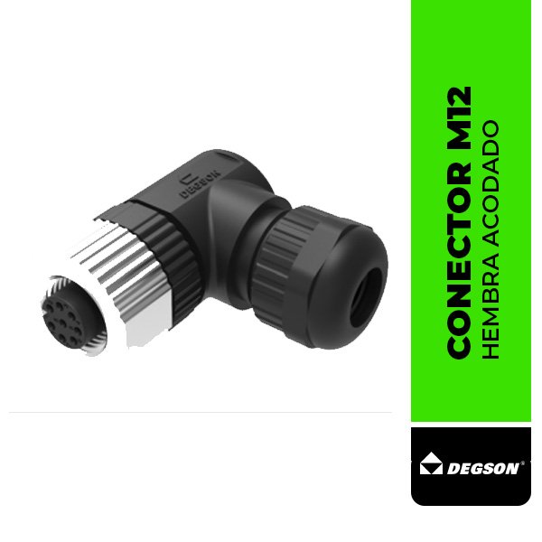 CONECTOR M12, HEMBRA ACODADO PB-M12A-04P-FF-SR7001