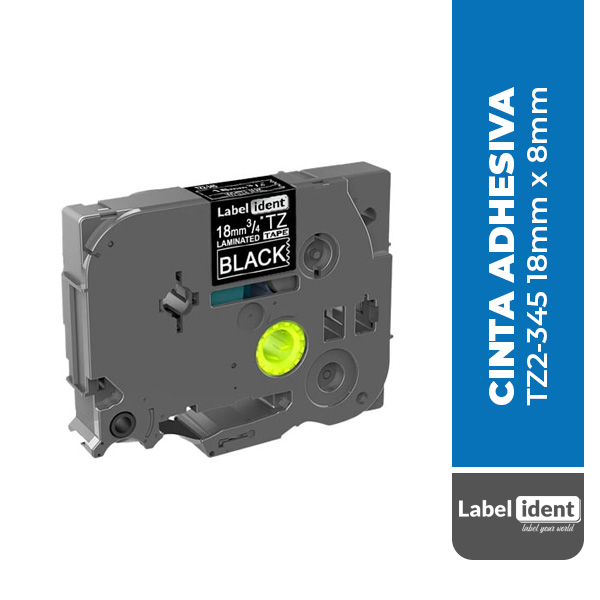 CINTA COMPATIBLE BROTHER TZ2-345 18mm x 8mm PARA ROTULADOR P-TOUCH