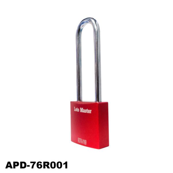 Candado de seguridad de aluminio, 3", color rojo, LM.APD-76R001 - Imagen 3