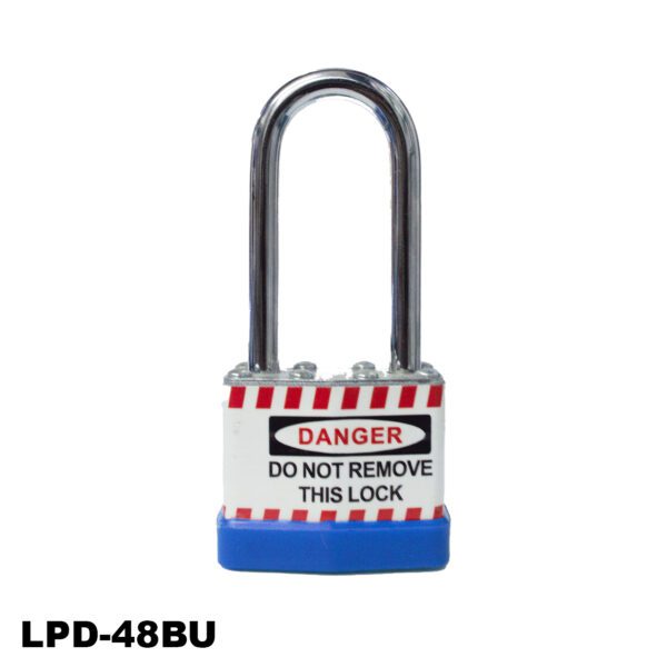 Candado laminado de seguridad, 1.88", color azul - LM.LPD-48BU001