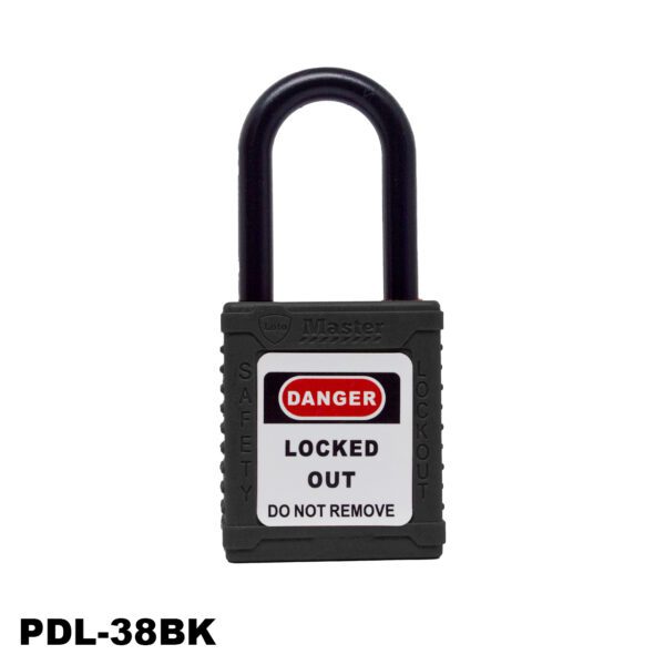 Candado de seguridad aislado, color negro - LM.PDL-38BK009
