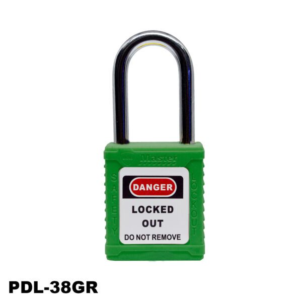 Candado no aislado de seguridad, 1 1/2", color verde - LM.PDL-38GR101