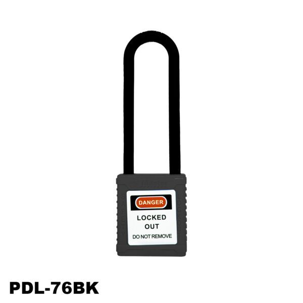 Candado aislado de seguridad, color negro - LM.PDL-76BK002