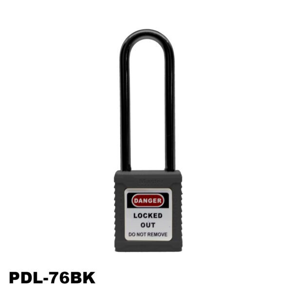 Candado no aislado de seguridad, 3", color negro - LM.PDL-76BK104