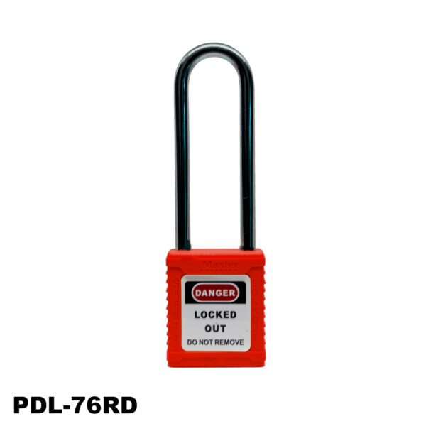 Candado no aislado de seguridad, 3", color rojo - LM.PDL-76RD100
