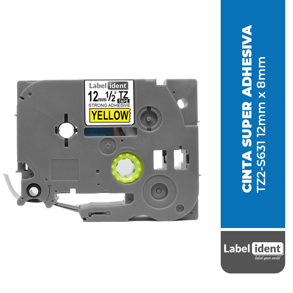 CINTA SUPER ADHESIVA COMPATIBLE BROTHER TZ2-S631 12mm x 8mm PARA ROTULADOR P-TOUCH