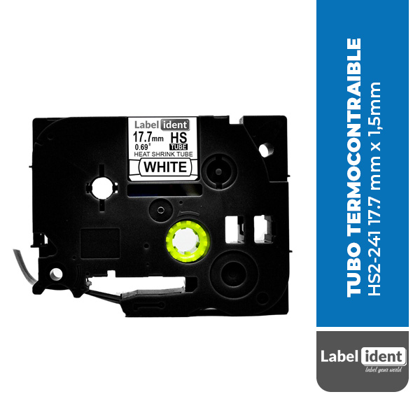 CINTA TUBO TERMOCONTRAÍBLE COMPATIBLE BROTHER HS2-241 17.7 mm x 1,5mm PARA ROTULADOR P-TOUCH