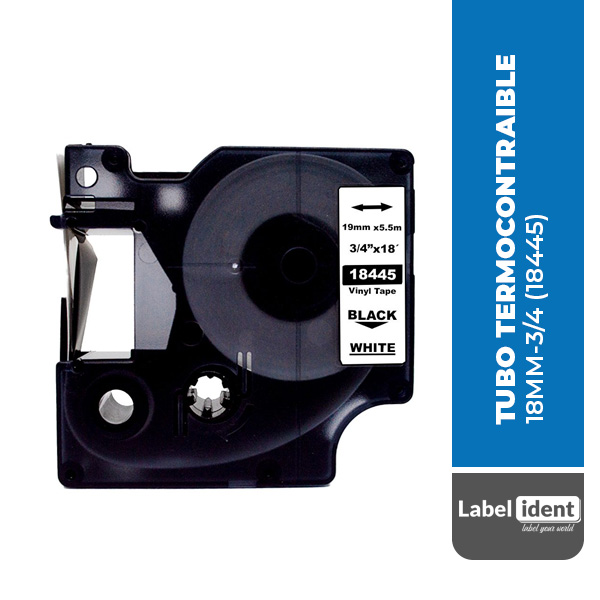 CINTAS DE VINIL 18MM-3/4 (18445) COMPATIBLE PARA ROTULADOR DYMO