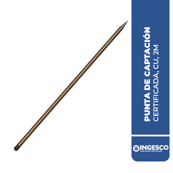 PUNTA DE CAPTACIÓN CERTIFICADA, CU, 2M, INGESCO ING.110034
