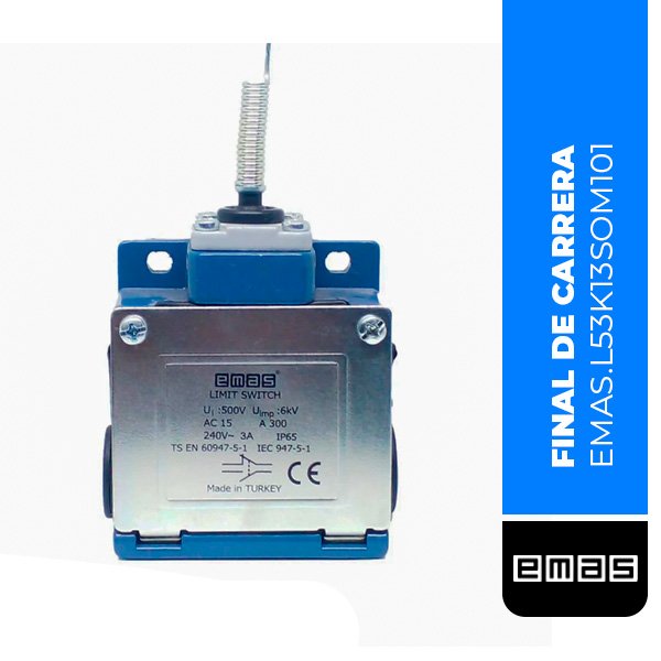 Final de carrera 1NO+1NC con palanca de resorte de espiga metálica Ø2MM (L53K13SOM101)