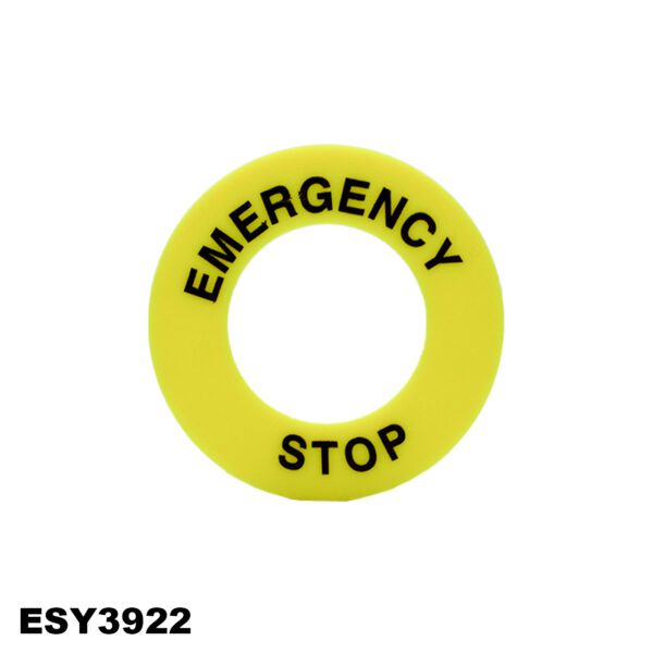 SEÑAL DE EMERGENCIA PARA BOTÓN (IDENTIFICACIÓN DE PARADA DE EMERGENCIA) 39x22mm - LM.ES03922