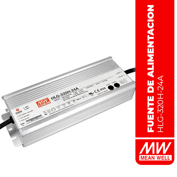 HLG-320H-24A - LED DRIVER 320.2W 24V 13.34A IP65 Adj W/Intrl Pot