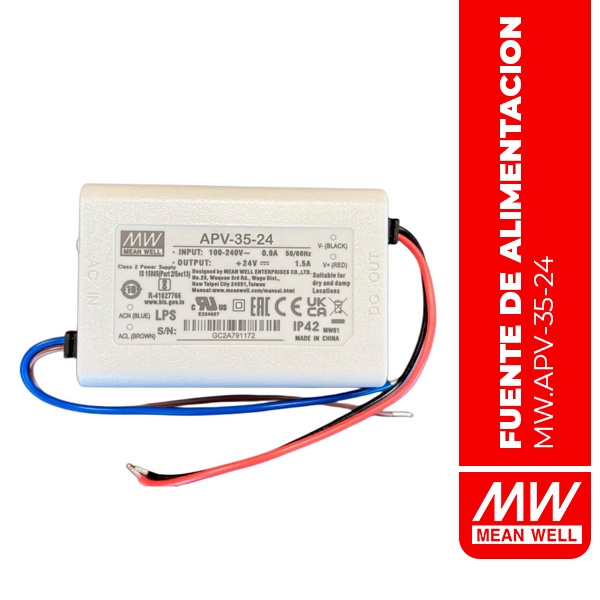 APV-35-24 FUENTE DE ALIMENTACIÓN, AC-DC, 24V, 1.5A, 100-264V