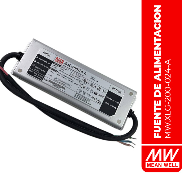 LED DE SUMINISTRO DE ENERGIA (LED DRIVER) ENTRADA: 100-305VAC/142-431VDC, SALIDA: 24VDC/8.3A(200W) (XLG-200-024-A)